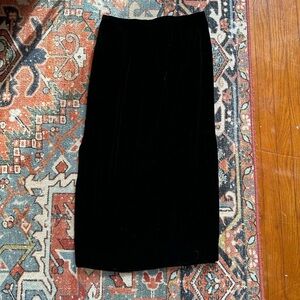 Talbots Chic Black Velvet Pencil Maxi Skirt Iconic Special Occasion Silk